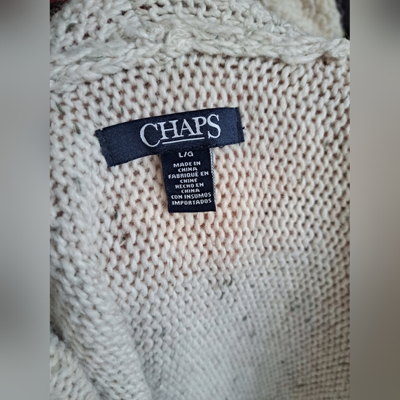 Women's Chaps Beige Cable Knit Cardigan with Pockets - Picture 13 of 13